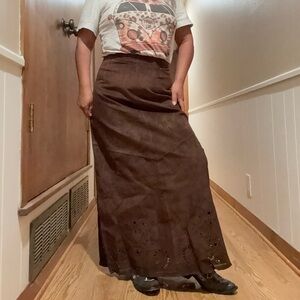 Siena Studio leather Dark Brown Maxi Skirt